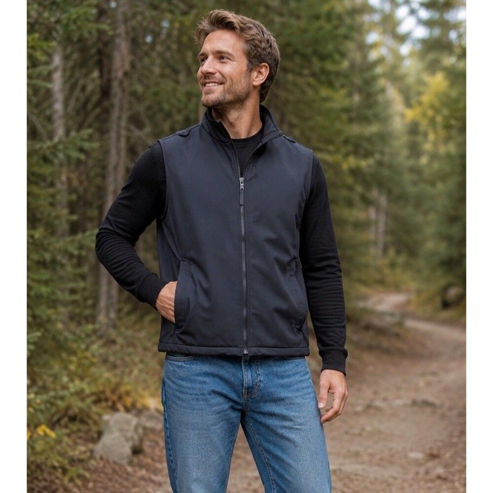 SAM. New York Black Vest Full Zip Men’s XL Contemporary Outerwear Fleece Lined
